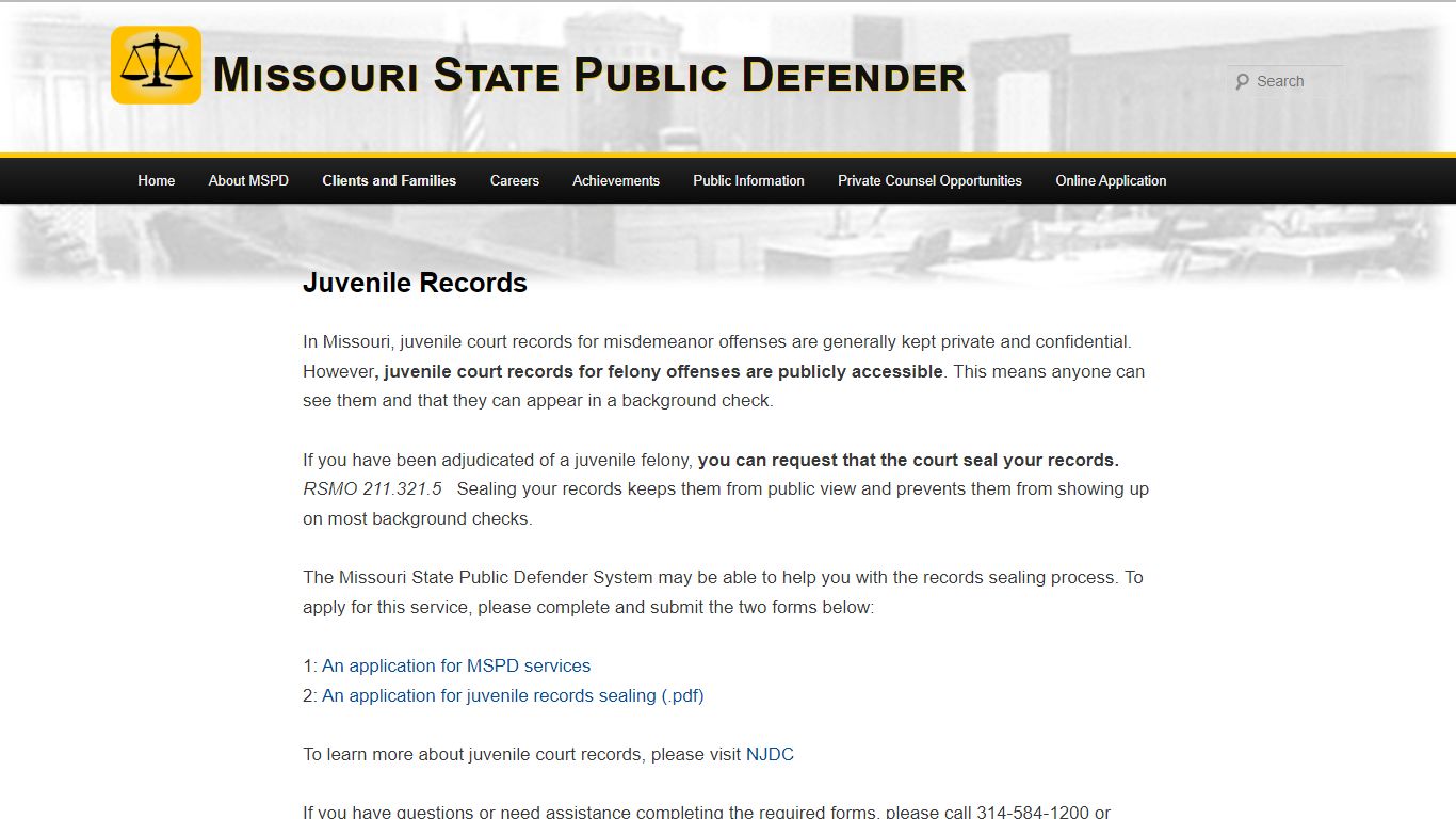 Juvenile Records | Missouri State Public Defender